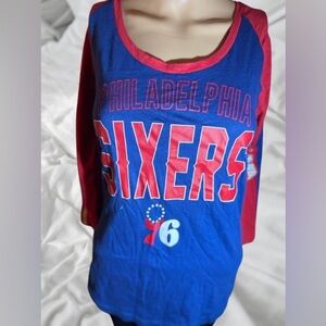 Philadelphia 76ers 3/4 Sleeve Top NWT